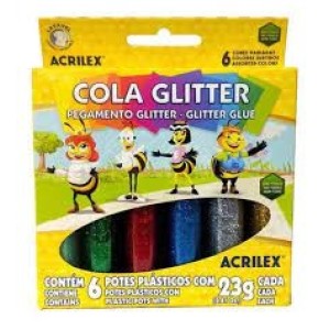 COLA GLITER 6 UNIDADES COM 23G ACRILEX - CX